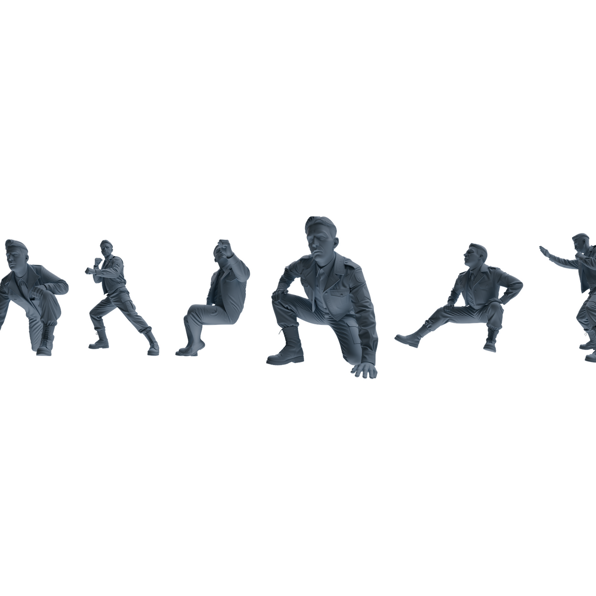 MRY-SFW LYGR595 Historical WWII U.S. Army Six-Person Group 3D Printed Resin Model Kit by SSMODEL