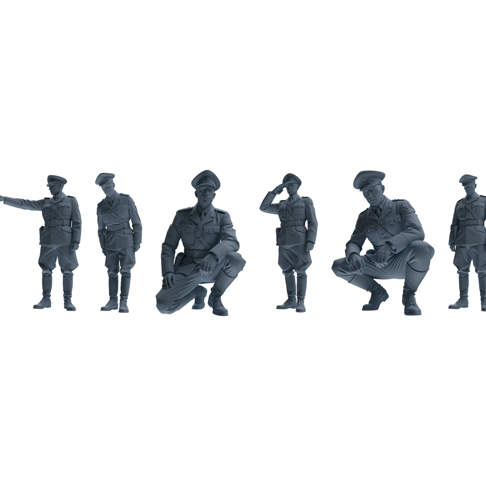 MRY-SFW LYGR579 WWII French Army Six-Person Punishment Group 3D Printed Resin Model Kit by SSMODEL