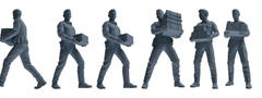 MRY-SFW LYGR670 Los Angeles Patrol Police Six-Person Carrying Group 3D Printed Resin Model Kit by SSMODEL