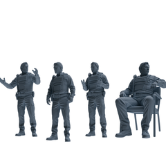 MRY-SFW SSTR115 Miniatures Soldier Model Kit Boston Attack Modern Boston Police Four-Person Conversation Group