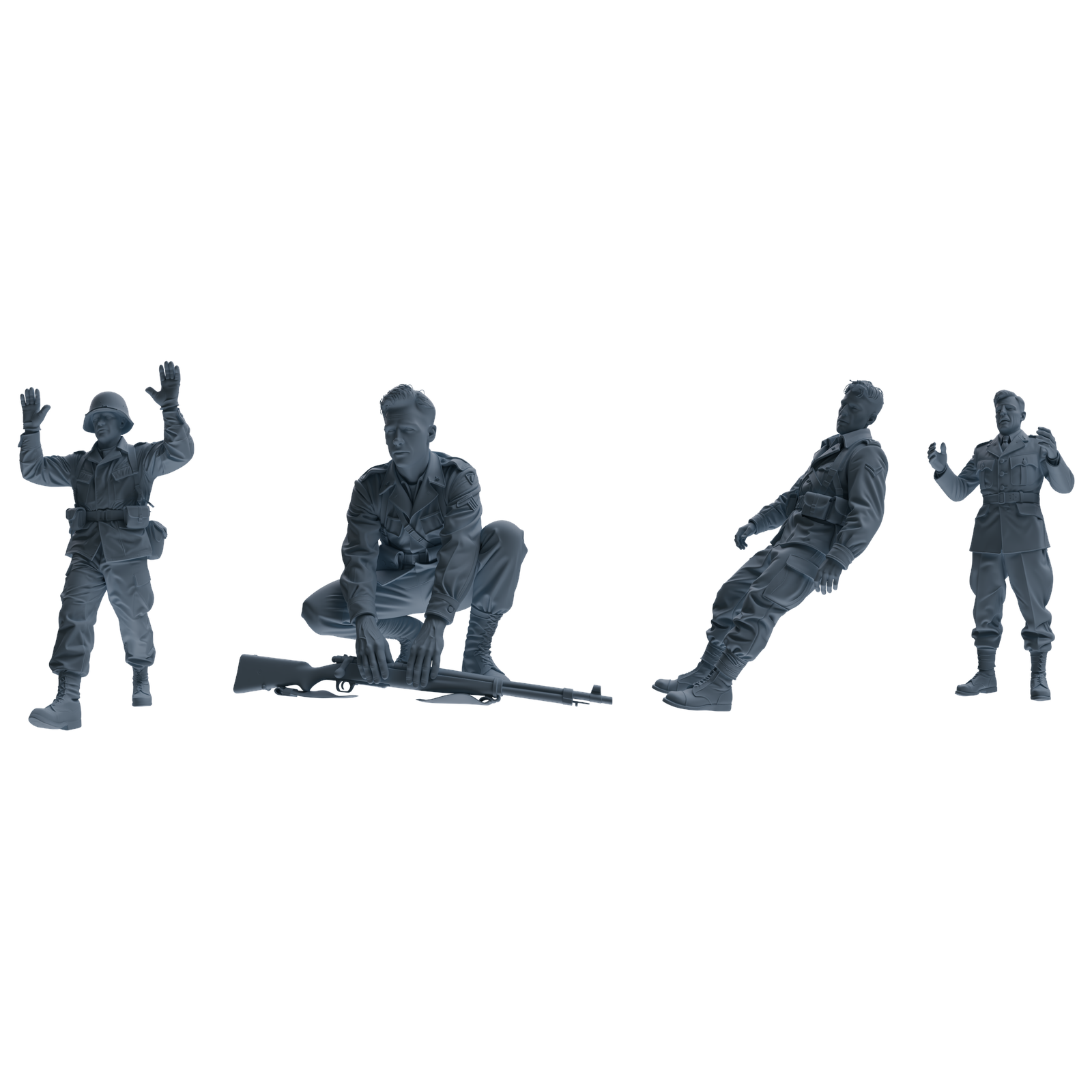 MRY-SFW SSTR198 Surrender Injured Soldier Pose Modern Model 4 pcs