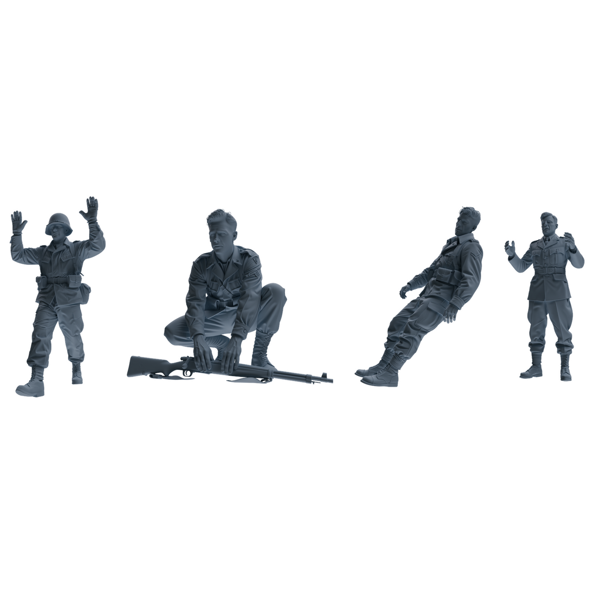 MRY-SFW SSTR198 Surrender Injured Soldier Pose Modern Model 4 pcs