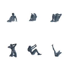 MRY-SFW LYTR833 Sit-ups Fitness Figure Modern Model 6 pcs Miniature Car Diorama Figures Scene Props Accessories Resin 3D Printed Resin Model Kit by SSMODEL