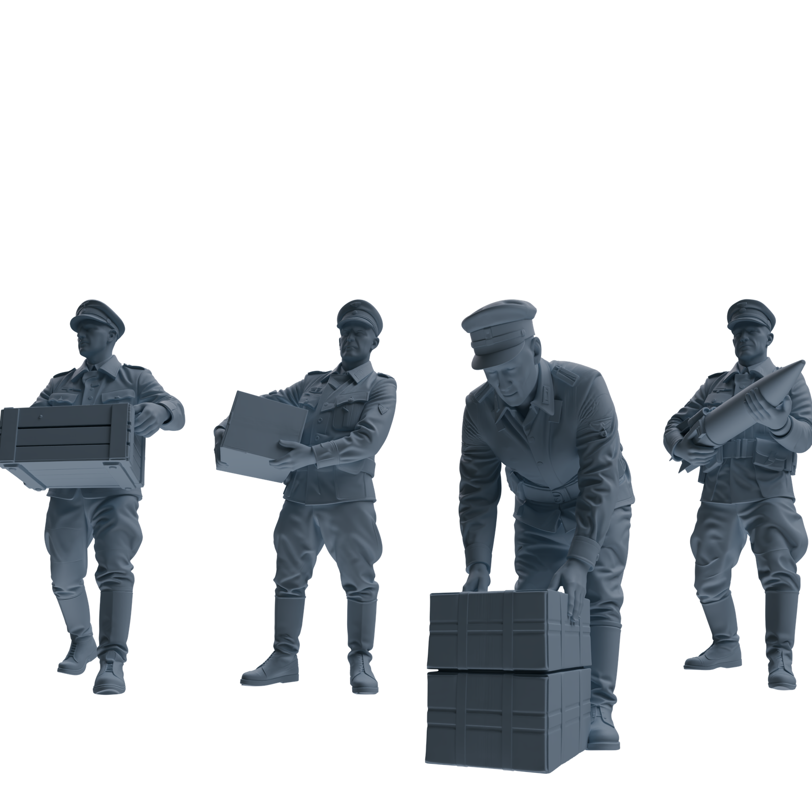MRY-SFW SSTR256 WWI German Army Logistics Soldier Logistics Four-Person Group