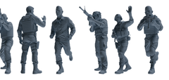MRY-SFW SSTR027 Miniatures Soldier Model Kit 1993 Mogadishu Black Hawk Helicopter Soldier Assault Six-Person Group