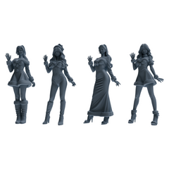 MRY-SFW LYTR880 Christmas Themed Girl Figure Modern Model 4 pcs 3D Printed Resin Model Kit by SSMODEL