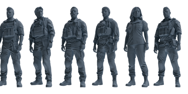 MRY-SFW SSTR025 Miniatures Soldier Model Kit Modern Navy SEAL Six-Person Guard Duty Group