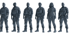 MRY-SFW SSTR025 Miniatures Soldier Model Kit Modern Navy SEAL Six-Person Guard Duty Group