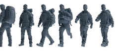 MRY-SFW LYGR693 Modern U.S. Military Six-Person Hiking Group 3D Printed Resin Model Kit by SSMODEL