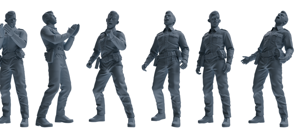 MRY-SFW LYGR671 Los Angeles Patrol Police Six-Person Singing Group 3D Printed Resin Model Kit by SSMODEL