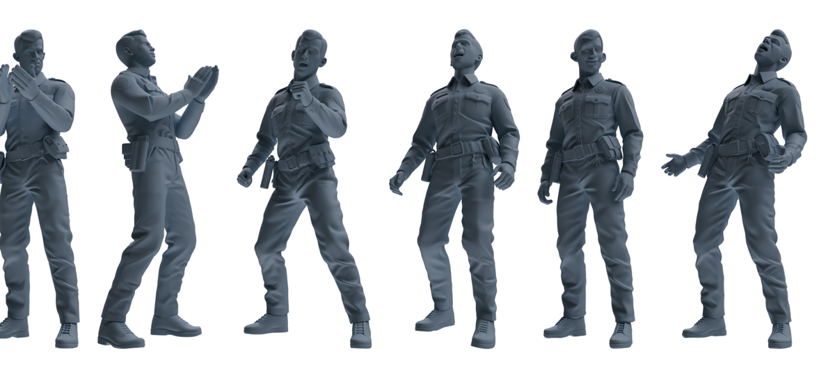 MRY-SFW LYGR671 Los Angeles Patrol Police Six-Person Singing Group 3D Printed Resin Model Kit by SSMODEL