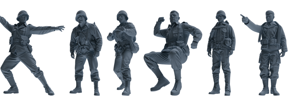 MRY-SFW SSTR066 Miniatures Soldier Model Kit Saving Ryan in Normandy WWII U.S. Army Six-Person Horseplay Group