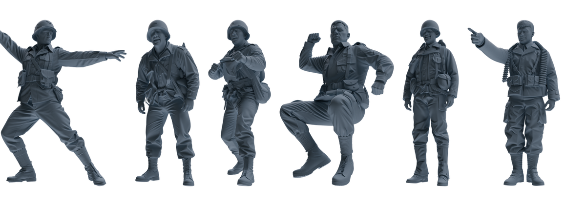 MRY-SFW SSTR066 Miniatures Soldier Model Kit Saving Ryan in Normandy WWII U.S. Army Six-Person Horseplay Group