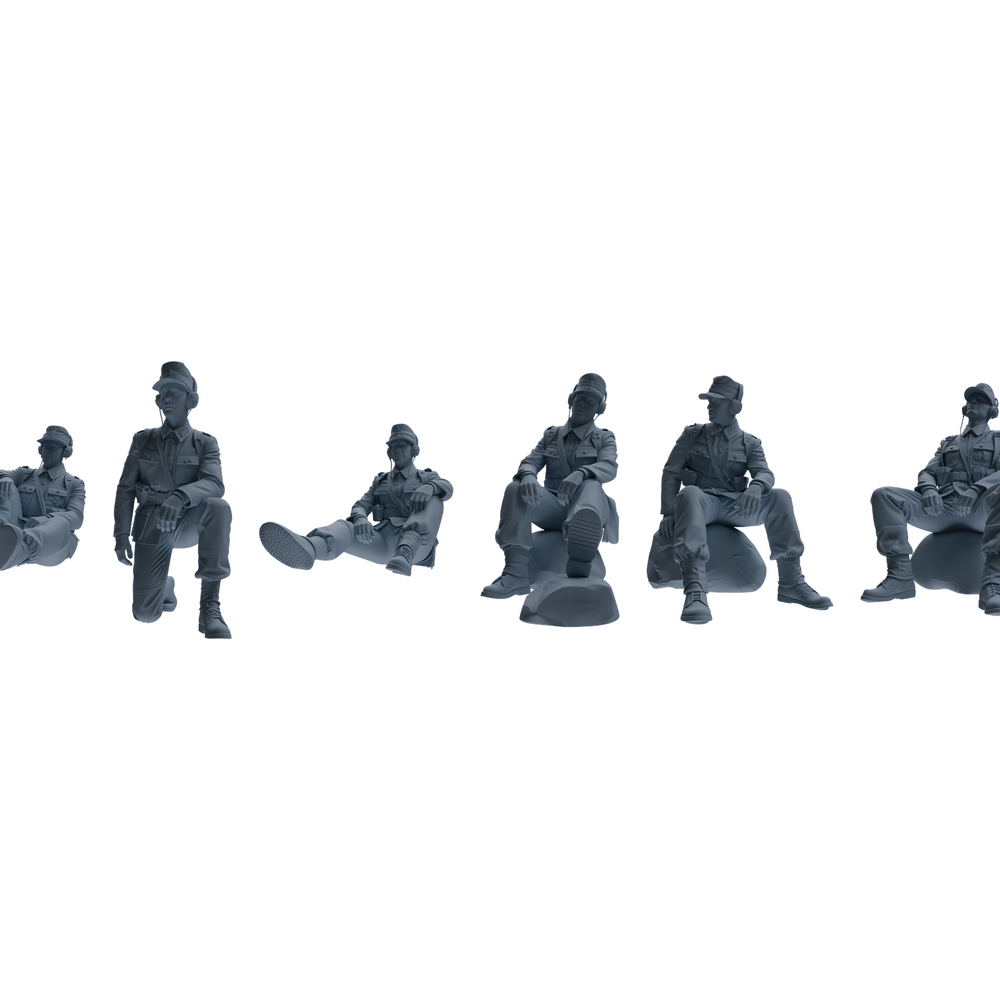 MRY-SFW LYGR649 WWII Mine Soldier Six-Person Rest Group 3D Printed Resin Model Kit by SSMODEL