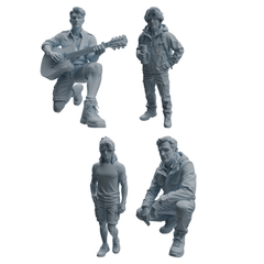 MRY-SFW LYTR1023 Outdoor Casual Male Character Modern Model 4 pcs 3D Printed Resin Model Kit by SSMODEL