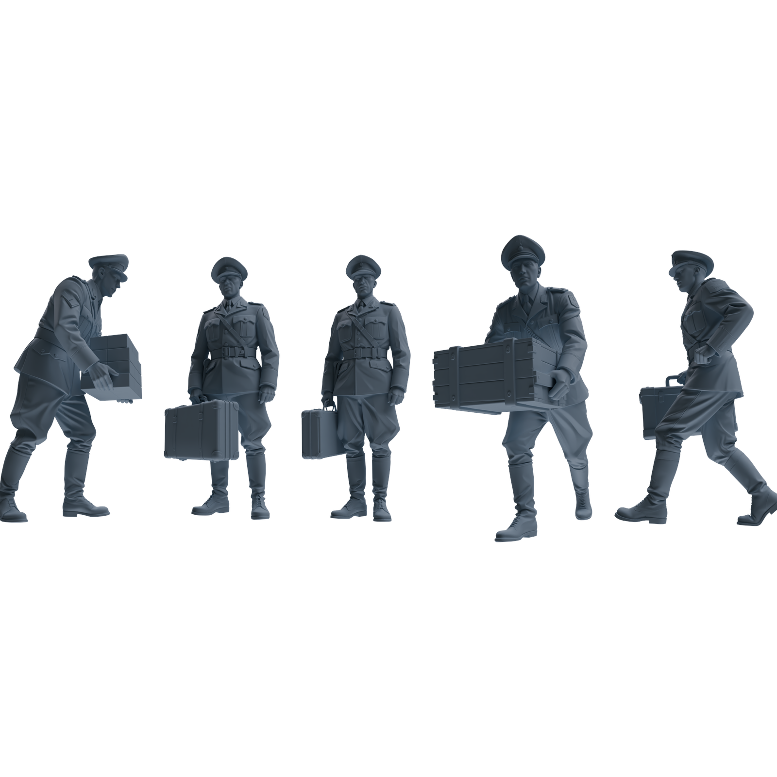 MRY-SFW LYGR578 WWII French Army Five-Person Carrying Group 3D Printed Resin Model Kit by SSMODEL