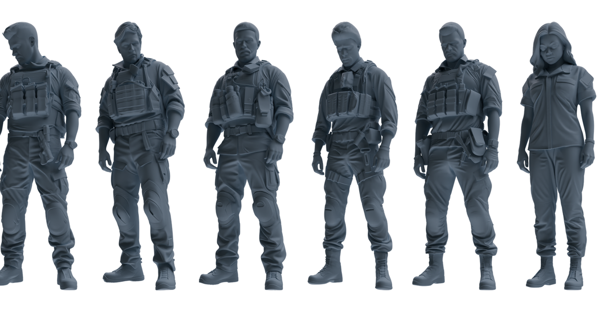 MRY-SFW SSTR002  Modern Navy SEAL Six-Person Mourning Group