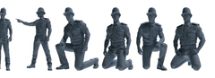 MRY-SFW LYGR798 Modern British Police Six-Person Scolding Group 3D Printed Resin Model Kit by SSMODEL