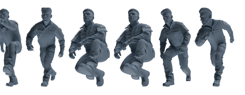 MRY-SFW LYGR688 Modern U.S. Military Six-Person Crawling Group 3D Printed Resin Model Kit by SSMODEL