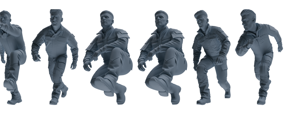 MRY-SFW LYGR688 Modern U.S. Military Six-Person Crawling Group 3D Printed Resin Model Kit by SSMODEL