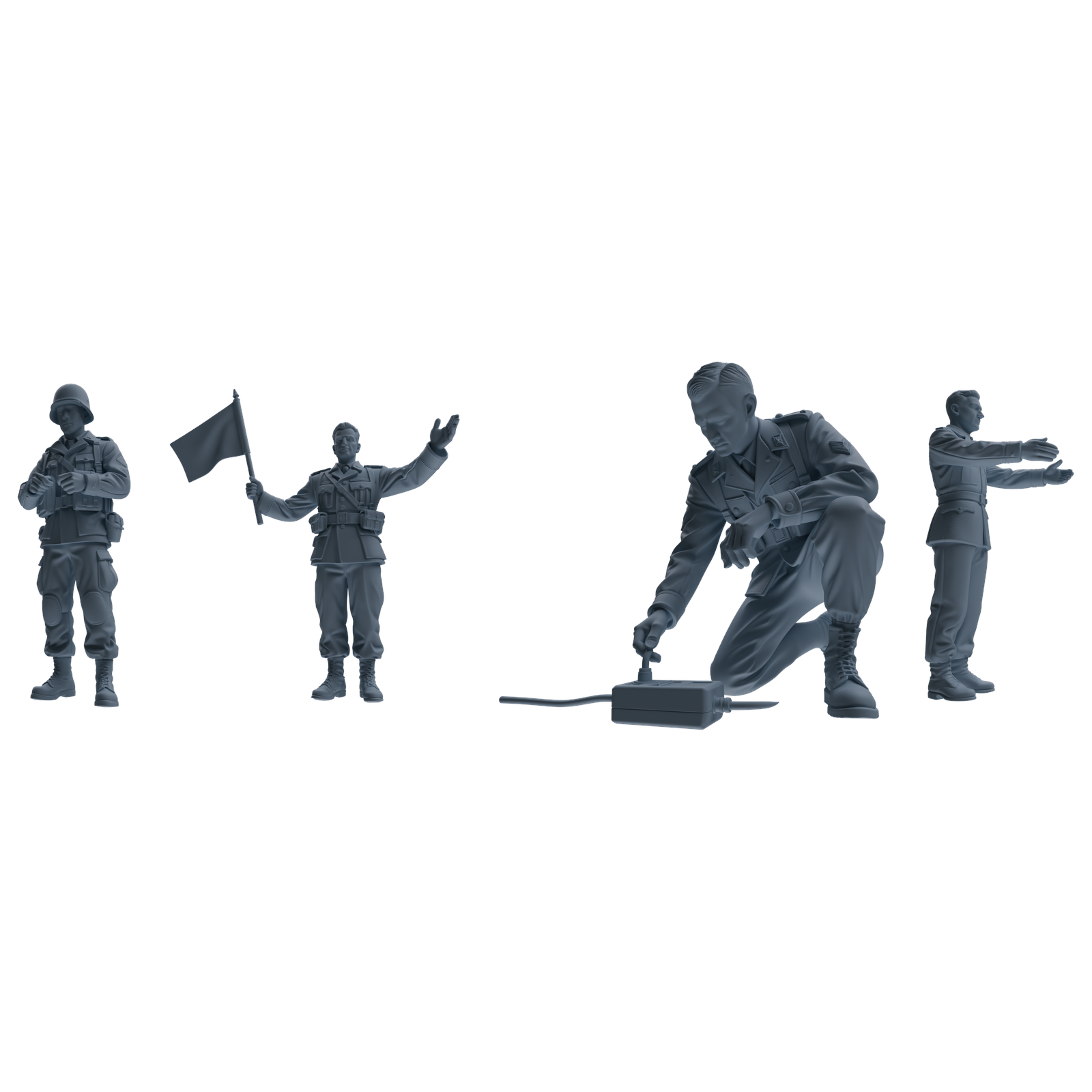 MRY-SFW SSTR190 Miniatures Soldier Model Kit Demolition Command Soldier Pose Modern Model 4 pcs