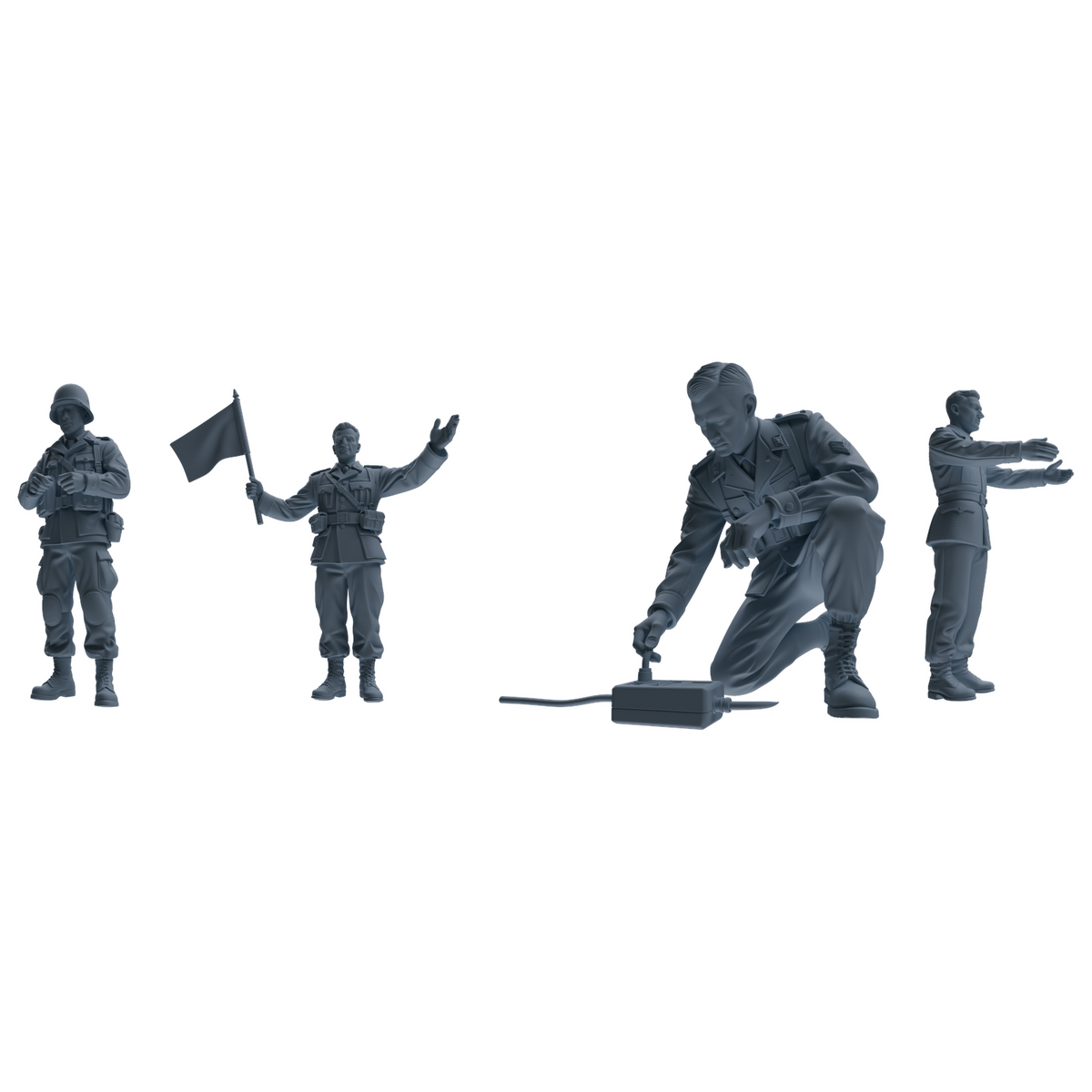 MRY-SFW SSTR190 Miniatures Soldier Model Kit Demolition Command Soldier Pose Modern Model 4 pcs