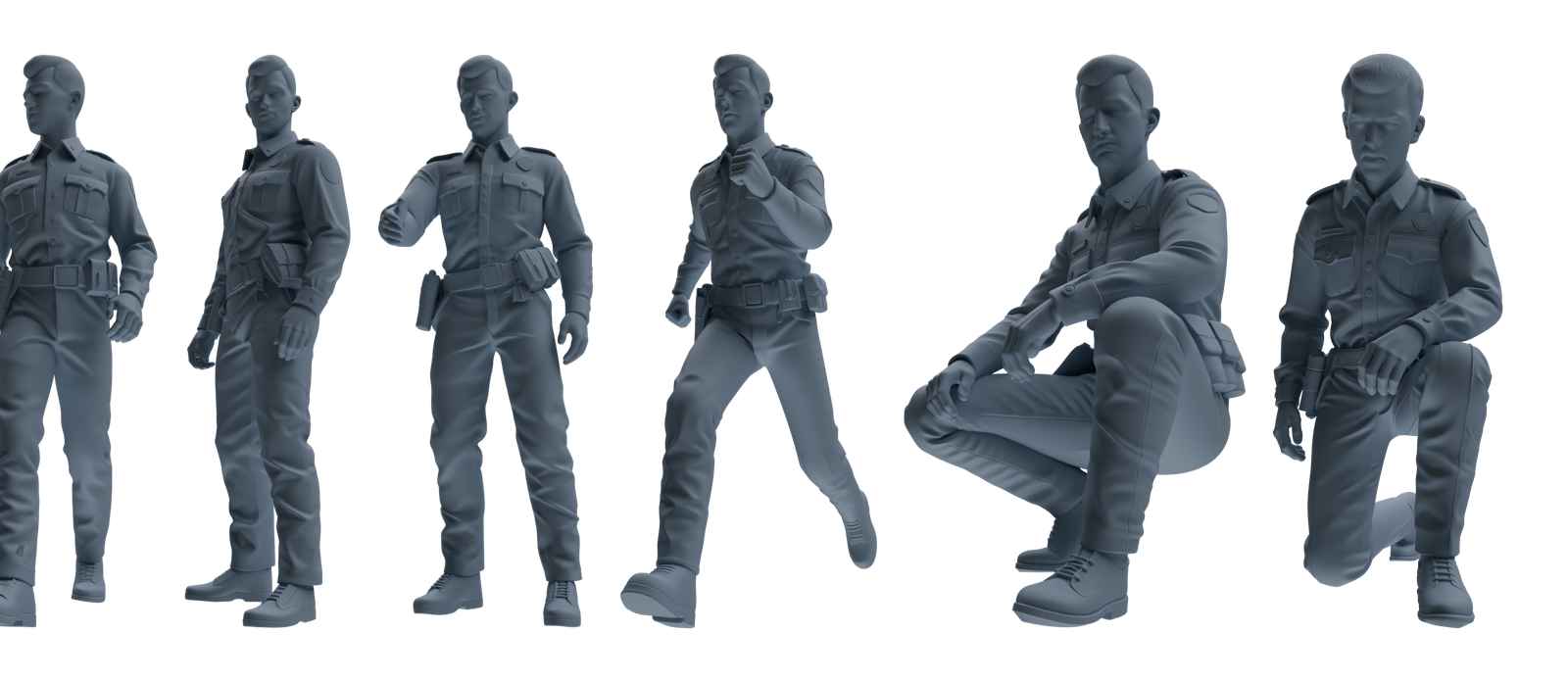 MRY-SFW LYGR674 Los Angeles Patrol Police Six-Person Daily Routine 3D Printed Resin Model Kit by SSMODEL
