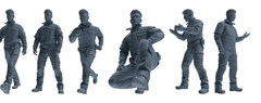 MRY-SFW LYGR689 Modern U.S. Military Six-Person Daily Routine 3D Printed Resin Model Kit by SSMODEL