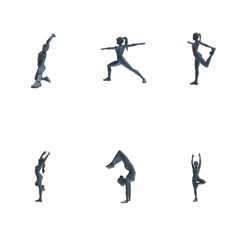 MRY-SFW LYTR830 Yoga Female Athlete Figure Modern Model 6 pcs Miniature Car Diorama Figures Scene Props Accessories Resin 3D Printed Resin Model Kit by SSMODEL