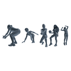 MRY-SFW LYTR823 Female Volleyball Player Figure Modern Model 5 pcs Miniature Car Diorama Figures Scene Props Accessories Resin 3D Printed Resin Model Kit by SSMODEL