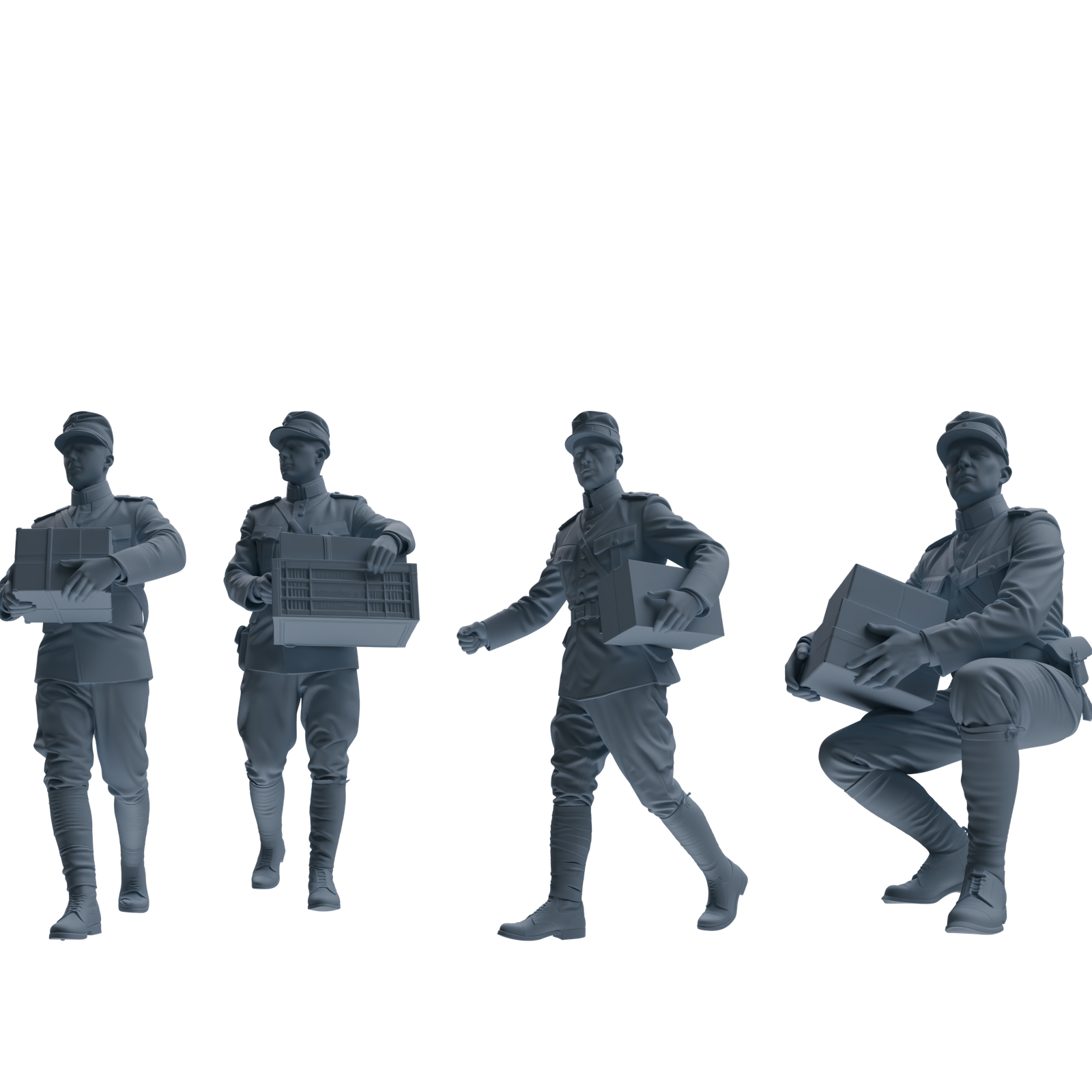 MRY-SFW SSTR258 WWI French Army Logistics Soldier Logistics Four-Person Group