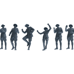 MRY-SFW LYGR603 Historical WWII British Army Six-Person Dancing Group 3D Printed Resin Model Kit by SSMODEL