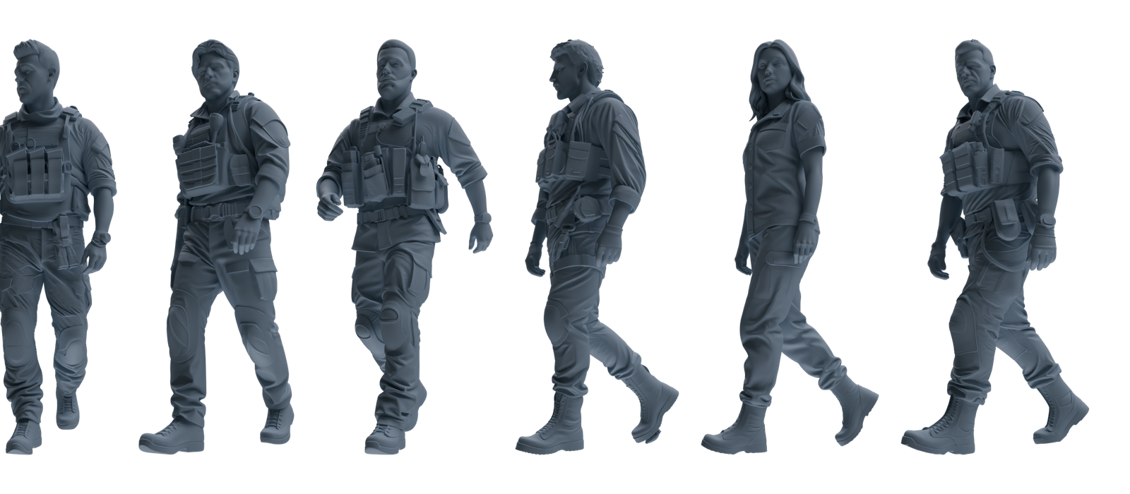 MRY-SFW SSTR022 Miniatures Soldier Model Kit Modern Navy SEAL Six-Person Patrol Group