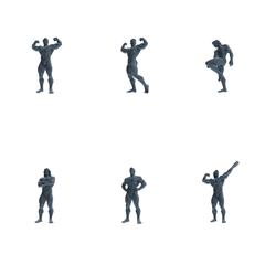 MRY-SFW LYTR829 Male Bodybuilder Figure Modern Model 6 pcs Miniature Car Diorama Figures Scene Props Accessories Resin 3D Printed Resin Model Kit by SSMODEL