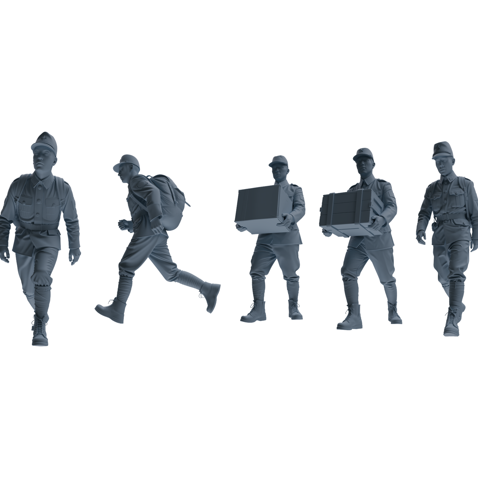 MRY-SFW LYGR639 WWII Japanese Army Five-Person Carrying Group 3D Printed Resin Model Kit by SSMODEL