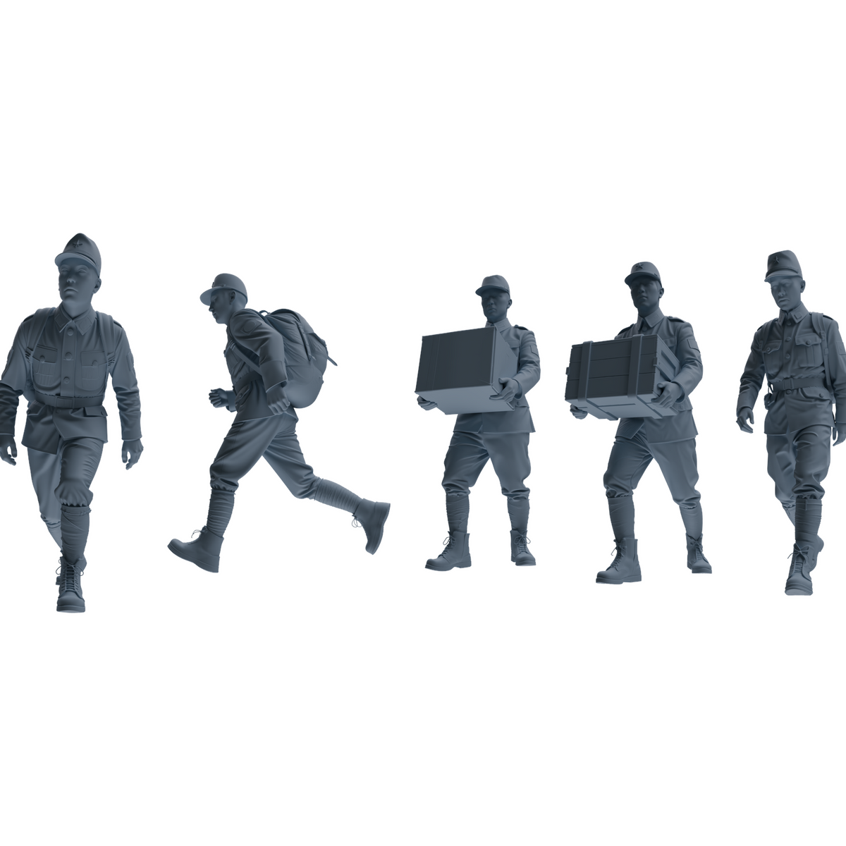 MRY-SFW LYGR639 WWII Japanese Army Five-Person Carrying Group 3D Printed Resin Model Kit by SSMODEL