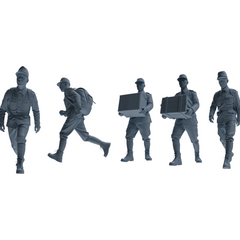 MRY-SFW LYGR639 WWII Japanese Army Five-Person Carrying Group 3D Printed Resin Model Kit by SSMODEL