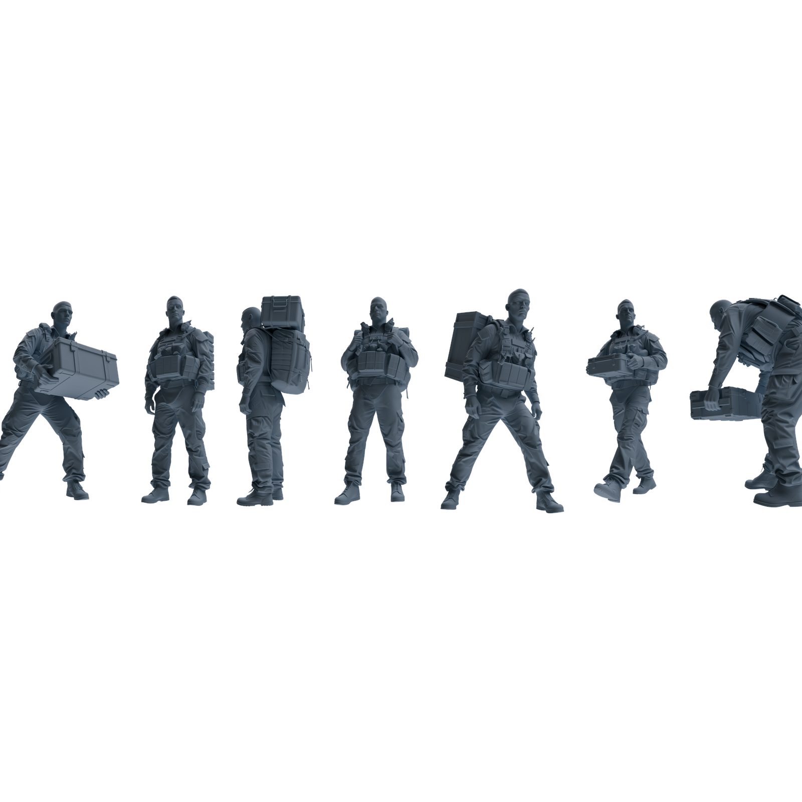 MRY-SFW LYGR625 Modern U.S. Army Seven-Person Carrying 3D Printed Resin Model Kit by SSMODEL