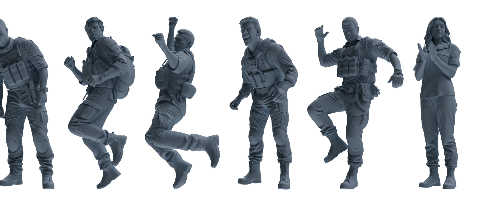 MRY-SFW SSTR005  Modern Navy SEAL Six-Person Horseplay Group