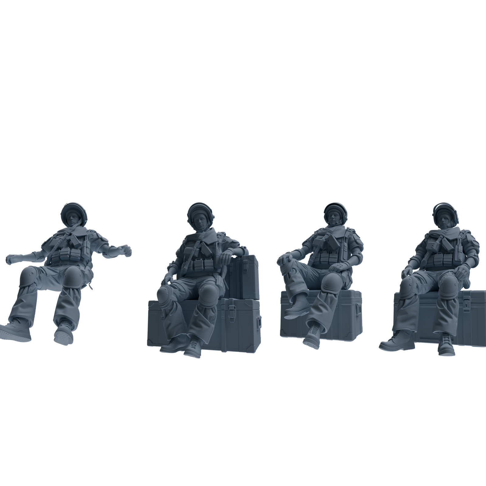 MRY-SFW SSTR319 Modern Counter-Terrorism SWAT Shield Bearer Rest 2 Four-Person Group