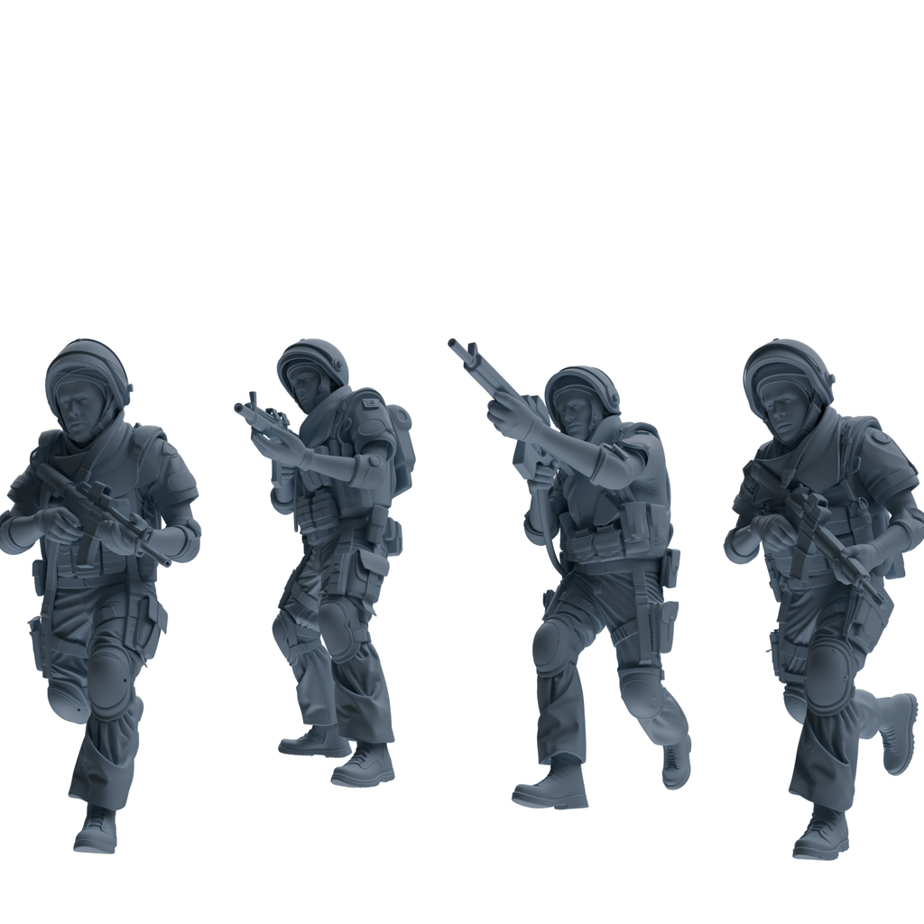 MRY-SFW SSTR322 Modern Counter-Terrorism SWAT Shield Bearer Combat Four-Person Group