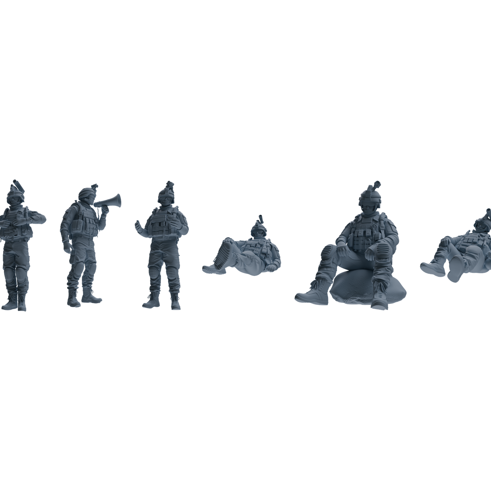 MRY-SFW LYGR618 Modern U.S. Cement Army Six-Person Daily 2 3D Printed Resin Model Kit by SSMODEL