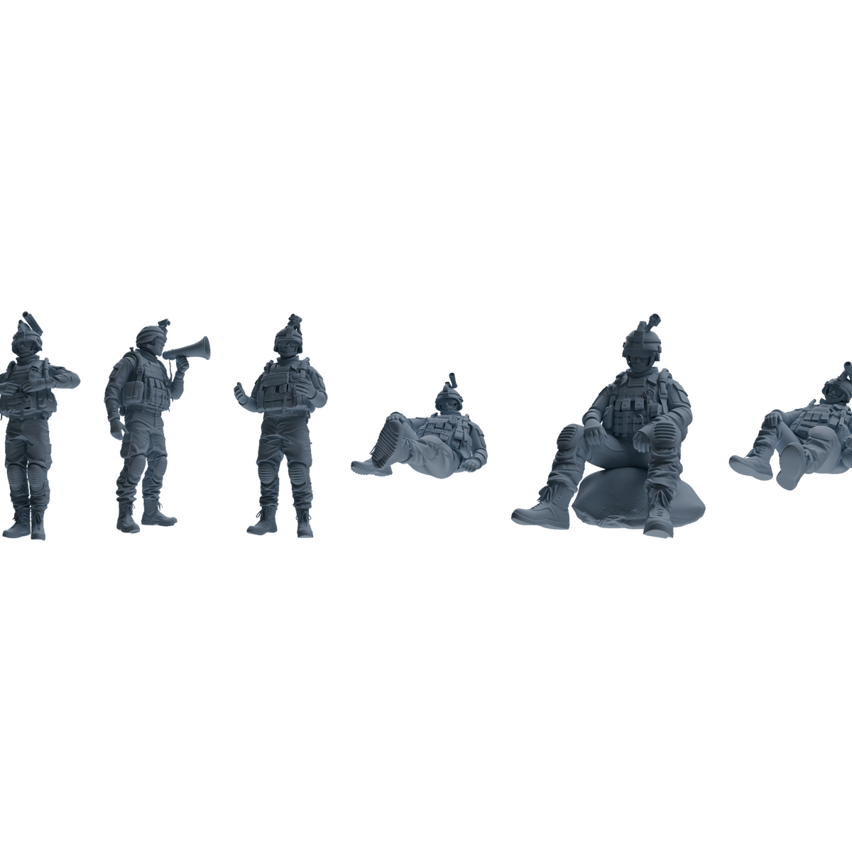 MRY-SFW LYGR618 Modern U.S. Cement Army Six-Person Daily 2 3D Printed Resin Model Kit by SSMODEL