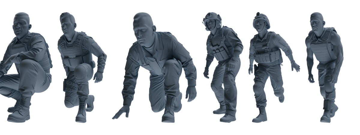 MRY-SFW SSTR031 Miniatures Soldier Model Kit 1993 Mogadishu Black Hawk Helicopter Soldier Ambush Six-Person Group