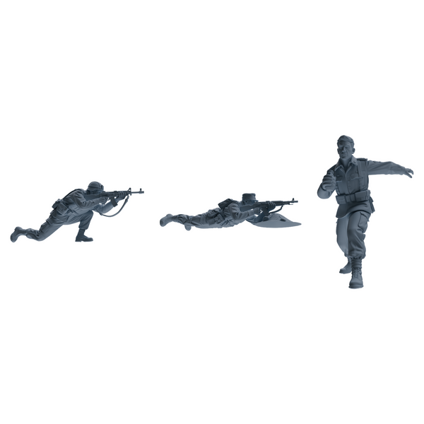MRY-SFW SSTR202 Miniatures Soldier Model Kit Assault Combat Soldier Pose Modern Model 3 pcs