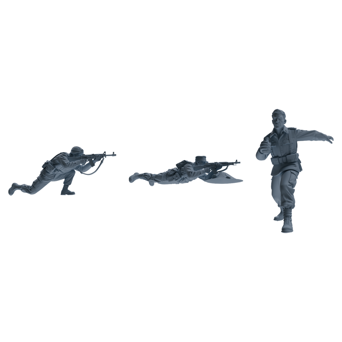 MRY-SFW SSTR202 Miniatures Soldier Model Kit Assault Combat Soldier Pose Modern Model 3 pcs