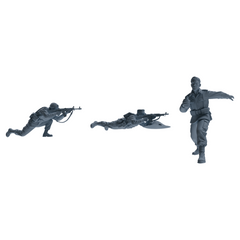 MRY-SFW SSTR202 Miniatures Soldier Model Kit Assault Combat Soldier Pose Modern Model 3 pcs