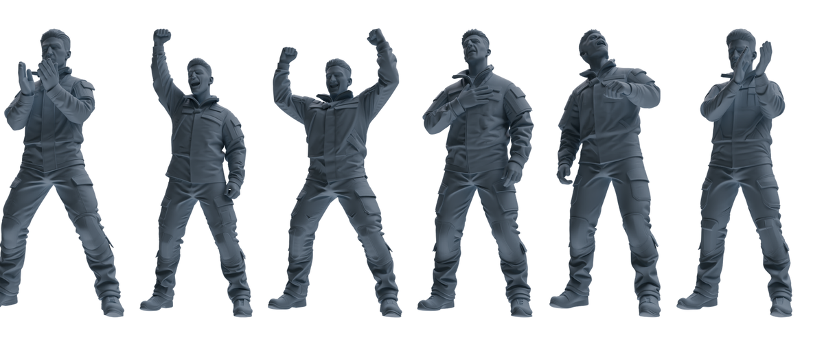 MRY-SFW LYGR697 Modern U.S. Military Six-Person Entertainment Group 3D Printed Resin Model Kit by SSMODEL