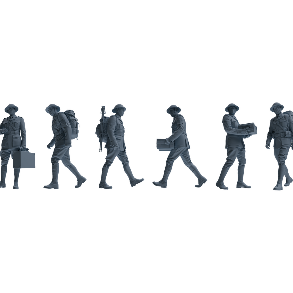 MRY-SFW LYGR598 Historical WWII British Army Six-Person Carrying Group 3D Printed Resin Model Kit by SSMODEL