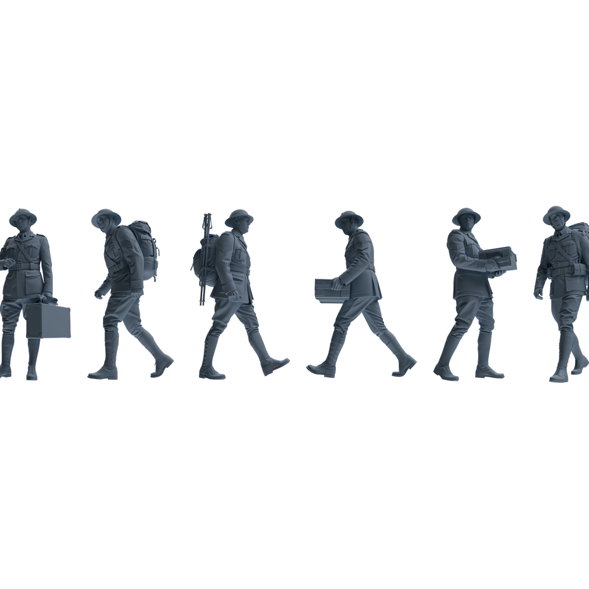 MRY-SFW LYGR598 Historical WWII British Army Six-Person Carrying Group 3D Printed Resin Model Kit by SSMODEL